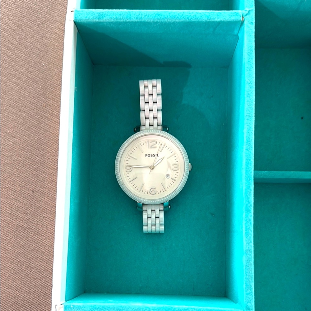 Fossil Stainless Steel Watch with Silver Dial